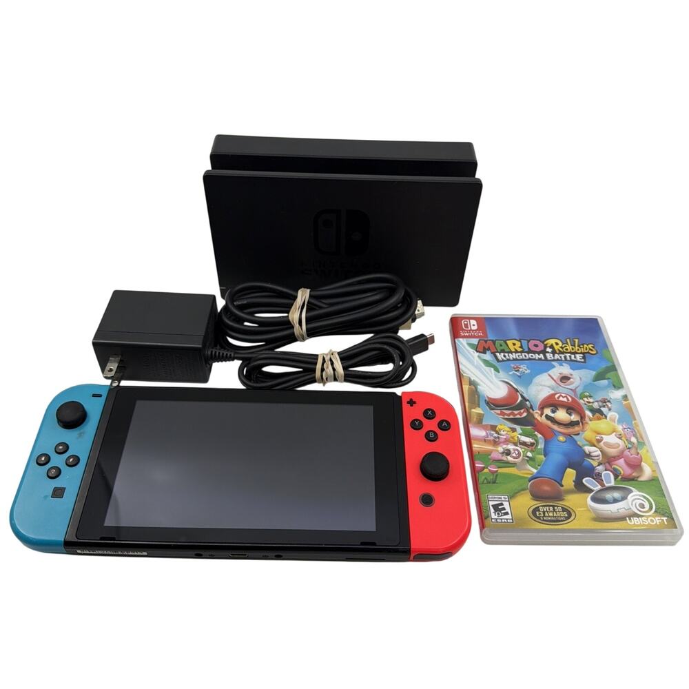 Nintendo Switch HAC-001 Console Blue/Red Joy-Con 32GB + Console Screen TV Dock